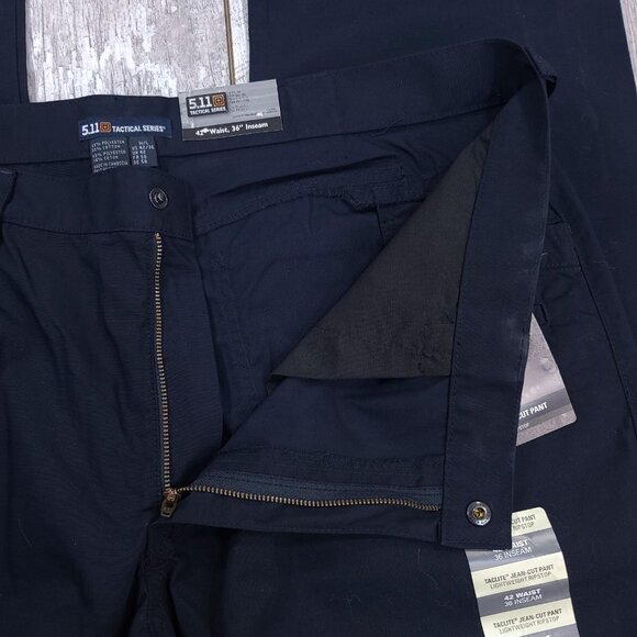 5.11 Tactical Pants Mens 42x36 Navy Taclite Ripstop Jean Cut Mid Rise Straight - Picture 9 of 9